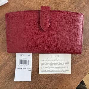 Rare NWT Vintage Coach Madison Checkbook Clutch Wallet Red